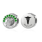 Medicine Symbol with Green Crystal Charm
