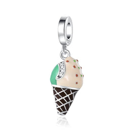 Mint Chocolate Ice Cream Cone Charm