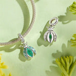 Mint Green Crystal Ladybug Dangle Charm