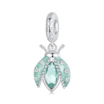 Mint Green Crystal Ladybug Dangle Charm