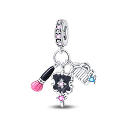 Mirror, Brush & Comb Makeup Essentials Charm