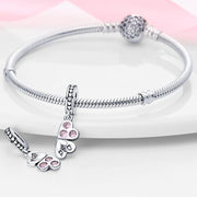 Mom And Dad Clover Double Dangle Charm