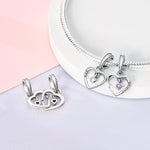 Double Heart Split Dangle Charm