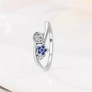 Moon & Star Crystal Ring