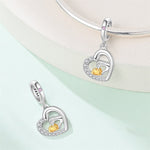 Mother & Child Holding Hands Heart Dangle Charm
