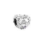 Mum Daisy Heart Charm