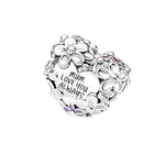 Mum Daisy Heart Charm