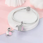 Musical Accordion & Treble Clef Double Dangle Charm
