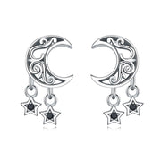 Mystic Moon and Stars Drop Earrings
