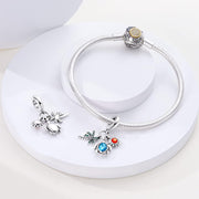 Ocean Palm Turtle and Sun Triple Dangle Charm