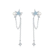 Ocean Star Pearl Drop Earrings