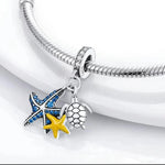 Ocean Starfish and Turtle Triple Dangle Charm