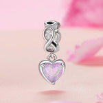 Opal Heart & Infinity Dangle Charm