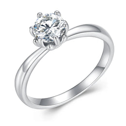 Letoton Classic Moissanite Solitaire Engagement Ring