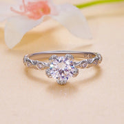 Letoton Floral Moissanite Engagement Ring