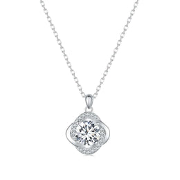 Letoton Moissanite Halo Necklace