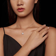 Letoton Moissanite Halo Necklace