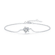 Letoton Solitaire Sterling Silver Moissanite Bracelet