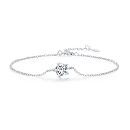 Letoton Solitaire Sterling Silver Moissanite Bracelet