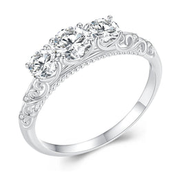 Letoton Three-Stone Moissanite Ring