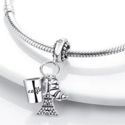Paris Eiffel Tower Croissant Coffee France Holiday Dangle Charm