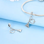 Paris Eiffel Tower Heart Travel Dangle Charm