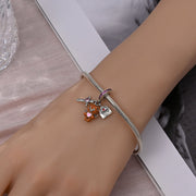 Peaceful Bear with Heart & Love Letter Triple Charm