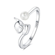 Pearl Bow Ring with Delicate Knot Design