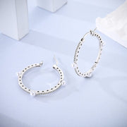 Pearl Embellished Hoop Earrings