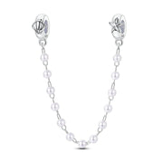 Pearl Strand with Starfish & Shell Safety Chain Charm