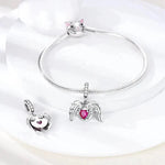 Pink Angel Wings Dangle Charm