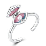 Pink & Blue Seashell Pearl Ring
