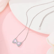 Pink Bow Gemstone Necklace