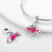 Pink Candy Lollipop Love Triple Dangle Charm