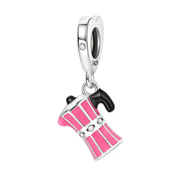 Pink Coffee Maker Dangle Charm