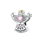 Pink Crystal Angel Charm