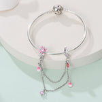 Pink Daisy & Droplets Safety Chain Charm