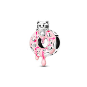Pink Donut Cat Charm