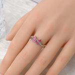 Pink Enamel Bow Ring