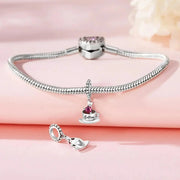 Pink Heart Coffee Cup Love Dangle Charm