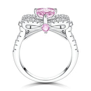 Pink Heart-Shaped Sparkling Stone Ring