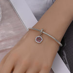 Pink Peace & Hearts Charm