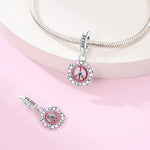 Pink Peace & Hearts Charm