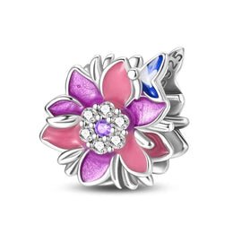 Pink & Purple Lotus Flower Charm