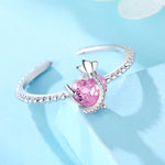 Pink Sparkle Heart-Embrace Ring