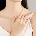 Pink Sparkle Heart-Embrace Ring