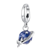 Planet & Airplane Dangle Charm