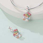 Playful Kitten on a Swing Dangle Charm