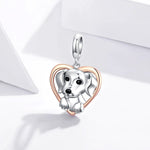Puppy Labrador Heart Dangle Charm
