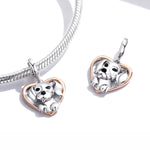 Puppy Labrador Heart Dangle Charm